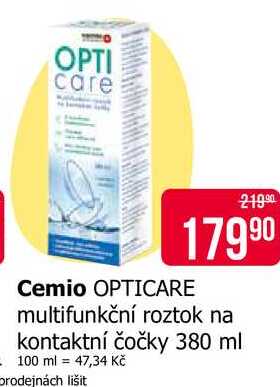 OPTICARE multifunkční roztok na kontaktní čočky 380 ml 