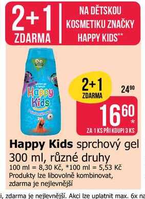 Happy Kids sprchový gel 300 ml, různé druhy 