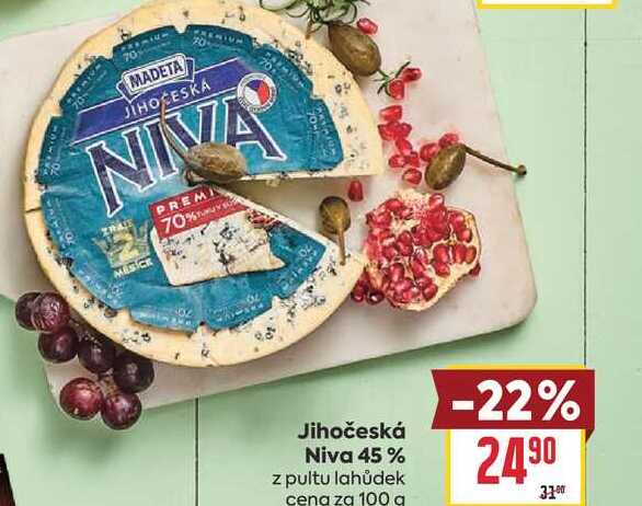Jihočeská Niva 45% z pultu lahůdek cena za 100 g