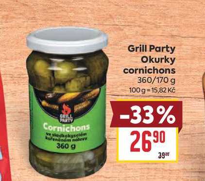 Grill Party Okurky cornichons 360/170 g 
