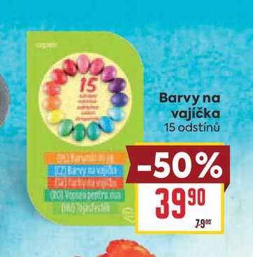 Barvy na vajíčka 15 odstínů 