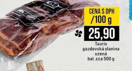 Tauris gazdovská slanina uzená bal cca 500 g 100g