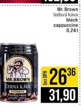 Mr. Brown ledová káva black cappuccino 0,24l