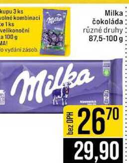 Milka čokoláda různé druhy 87,5-100 g