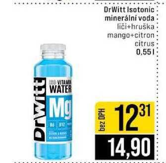 DrWitt Isotonic minerální voda liči+hruška mango+citron citrus 0,55l 