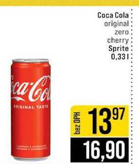 Coca Cola original zero cherry Sprite 0,33l