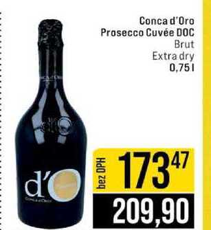 Conca d'Oro Prosecco Cuvée DOC Brut Extra dry 0,75l