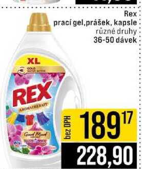 Rex prací gel,prášek, kapsle různé druhy 36-50 dávek