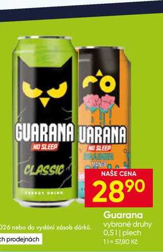 Guarana vybrané druhy 0,5l plech 
