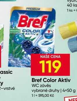 Bref Color Aktiv WC závěs vybrané druhy 4×50 g