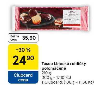 Tesco Linecké rohlíčky polomáčené, 210 g 