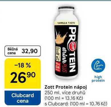 Zott Protein nápoj, 250 ml, více druhů 