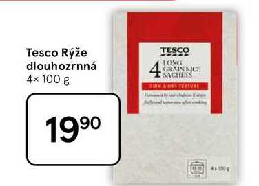 Tesco Rýže dlouhozrnná, 4× 100 g 