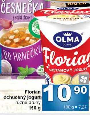 Florian ochucený jogurt různé druhy 150g