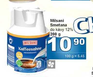 Milsani Smetana do kávy 12% 200 g 