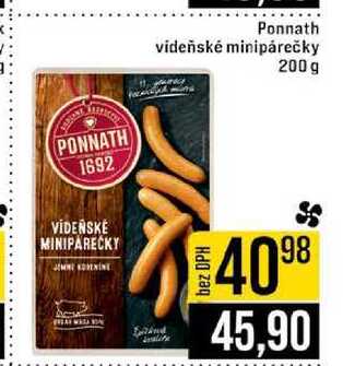 Ponnath videňské minipárečky 200g 