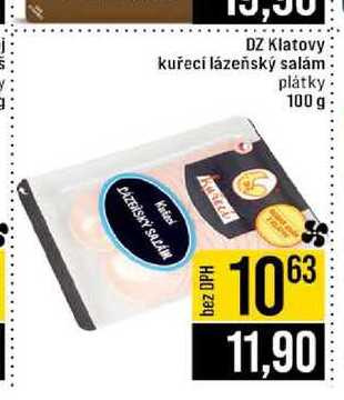 DZ Klatovy kuřecí lázeňský salám plátky 100 g 