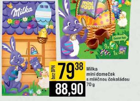 Milka mini domeček s mléčnou čokoládou 70g 