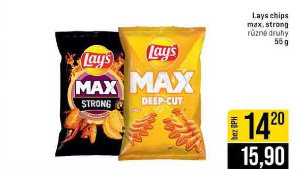 Lays chips max, strong různé druhy 55 g 