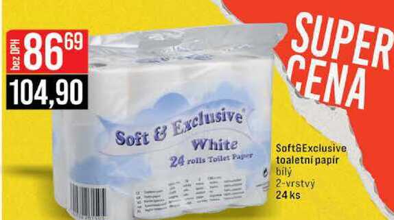 Soft&Exclusive toaletní papír bily 2-vrstvý 24 ks 