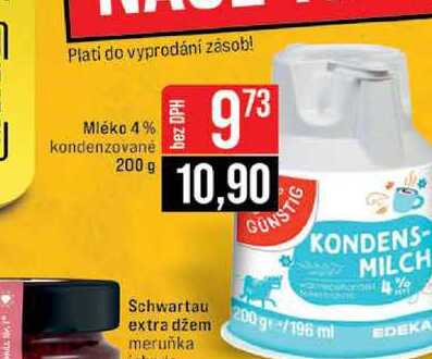 Mléko 4% kondenzované 200 g 