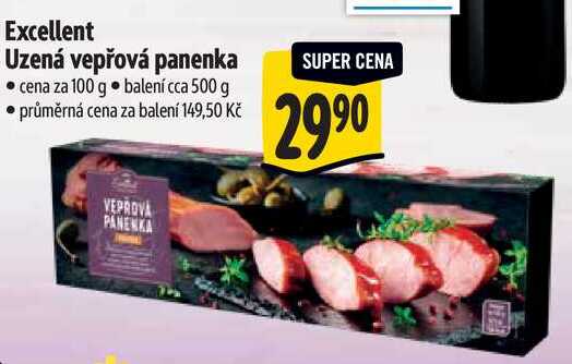Excellent Uzená vepřová panenka, cena za 100 g