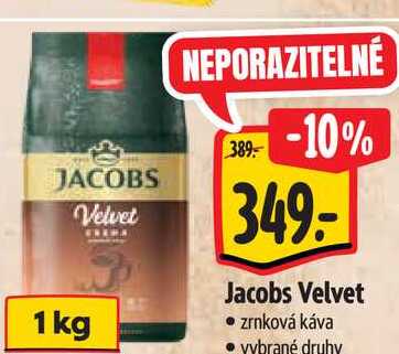   Jacobs Velvet  zrnková káva  1 kg