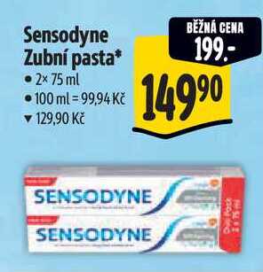Sensodyne Zubní pasta, 2x 75 ml 