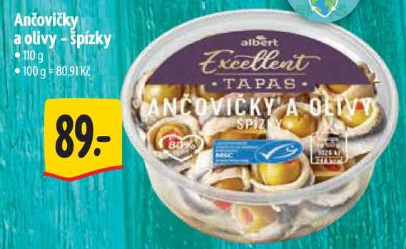 Ančovičky a olivy - špízky, 110 g 