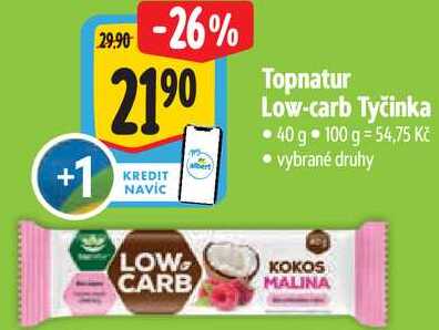 Topnatur Low-carb Tyčinka, 40 g 