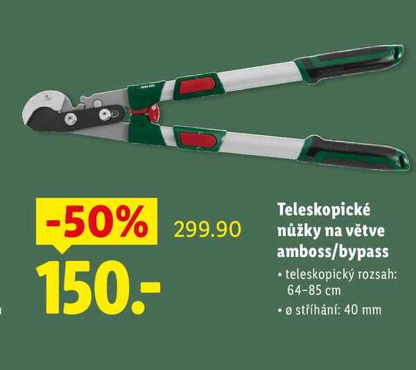 Teleskopické nůžky na větve amboss/bypass 