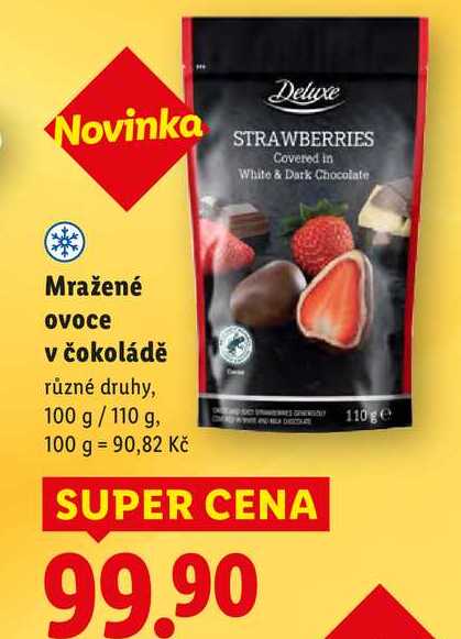 Mražené ovoce v čokoládě, 100 g/110 g