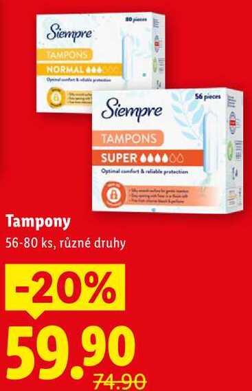 Tampony, 56-80 ks