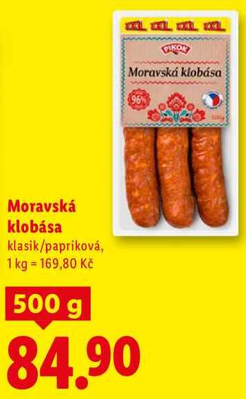 Moravská klobása, 500 g