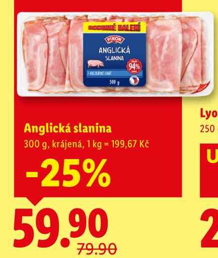 Anglická slanina, 300 g