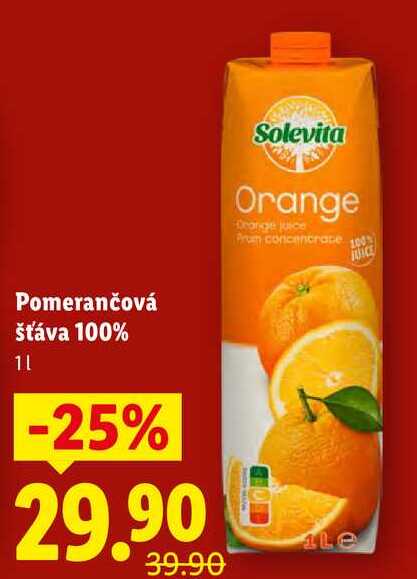 Pomerančová šťáva 100%, 1 l