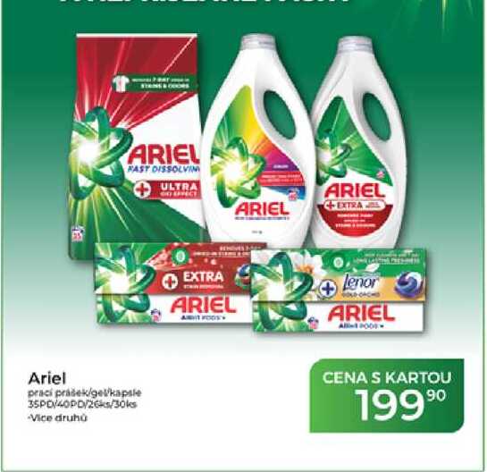 Ariel prací prášek/gelkapsle 35PD/40PD/26ks/30ks
