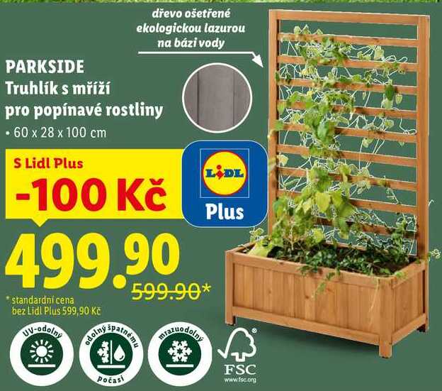 PARKSIDE Truhlík s mříží pro popínavé rostliny