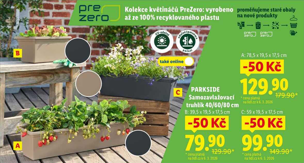 PARKSIDE Samozavlažovací truhlík 40/60/80 cm