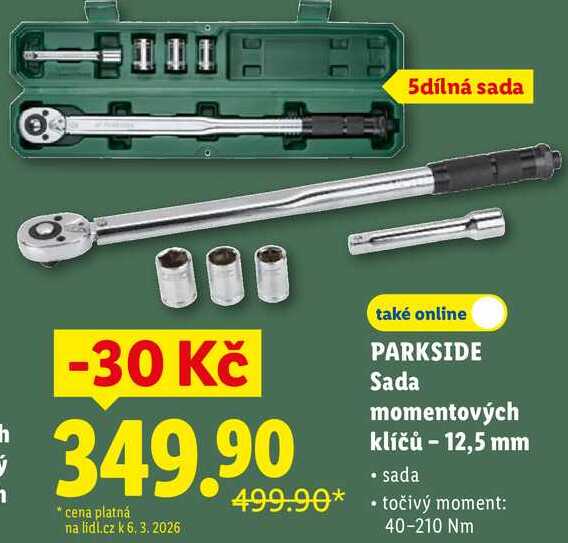 PARKSIDE Sada momentových klíčů - 12,5 mm 