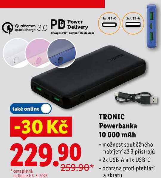 TRONIC Powerbanka 10 000 mAh 