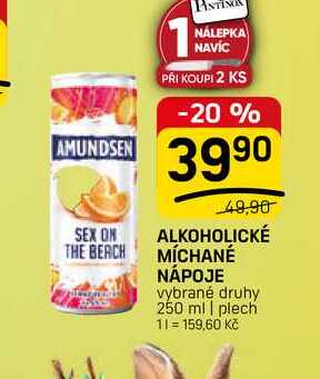 ALKOHOLICKÉ MICHANÉ NÁPOJE vybrané druhy 250 ml 