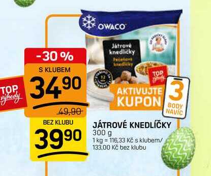 JÁTROVÉ KNEDLÍČKY 300 g