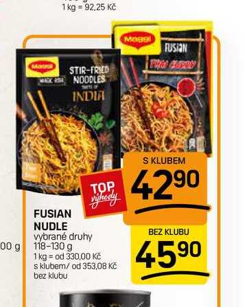 FUSIAN NUDLE vybrané druhy 118-130 g
