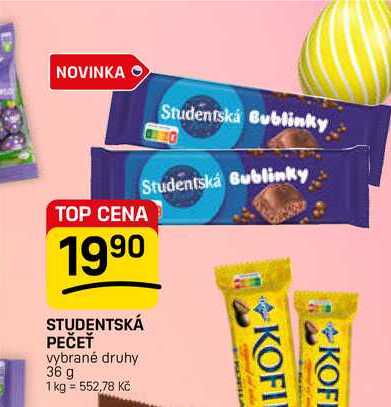 STUDENTSKÁ PEČEŤ vybrané druhy 36 g