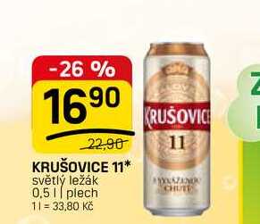 KRUŠOVICE 11 světlý ležák 0,5l plech