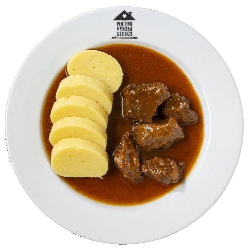 Hovězí kostky na černém pepři s bramborovými knedlíky