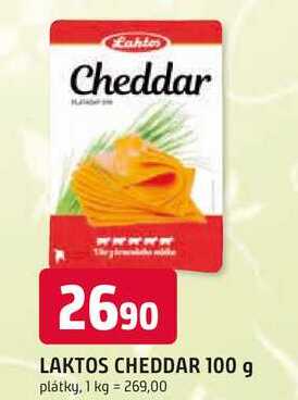 LAKTOS CHEDDAR 100 g plátky