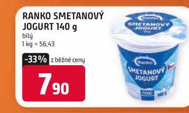 RANKO SMETANOVÝ JOGURT 140 g bilý 