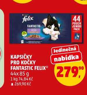 KAPSIČKY PRO KOČKY FANTASTIC FELIX, 44x 85 g